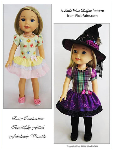 Little Miss Muffett WellieWishers Time to Celebrate 14.5" Doll Clothes Pattern larougetdelisle
