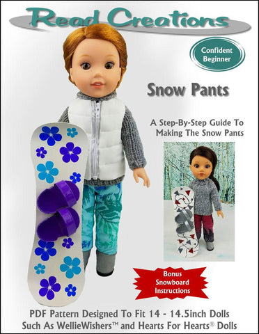 Read Creations WellieWishers Snow Pants 14-14.5" Doll Clothes Pattern larougetdelisle