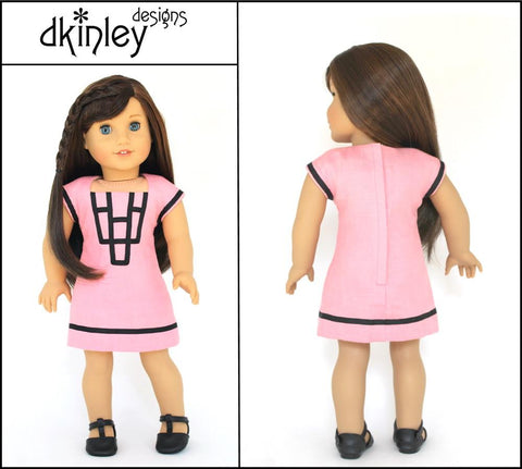 Dkinley Designs 18 Inch Modern Art Deco Dress 18" Doll Clothes Pattern larougetdelisle