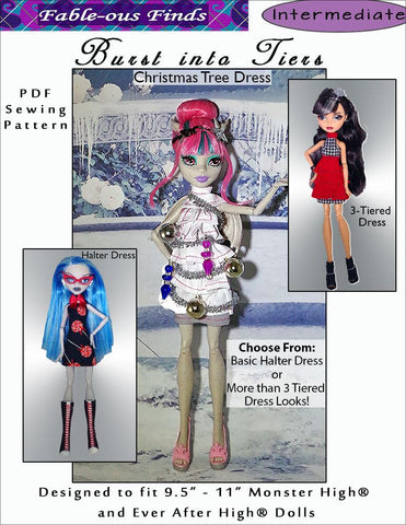 Fable-ous Finds Monster High Burst into Tiers Dress Pattern for Monster High Dolls larougetdelisle
