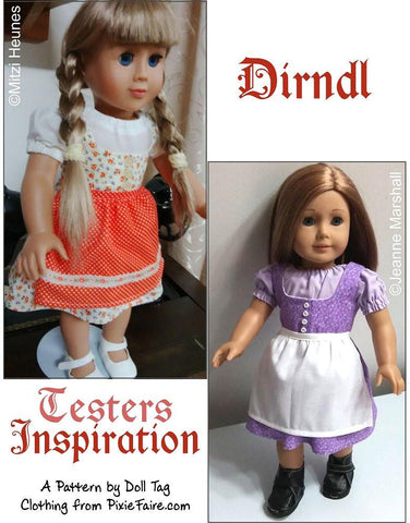 Doll Tag Clothing 18 Inch Historical Dirndl 18" Doll Clothes Pattern larougetdelisle