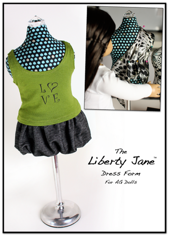 Liberty Jane 18 Inch Modern Dress Form 18" Doll Clothes Pattern larougetdelisle