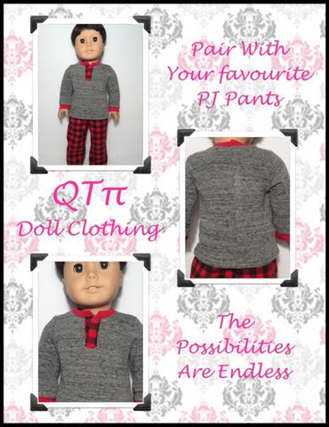 QTπ Doll Clothing 18 Inch Modern Henley 18" Doll Clothes larougetdelisle
