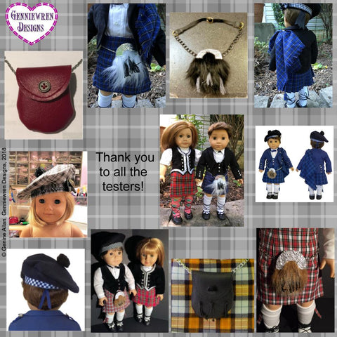 Genniewren 18 Inch Modern Highland Accessories 18" Doll Clothes Pattern larougetdelisle