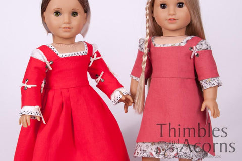 Thimbles and Acorns 18 Inch Historical Renaissance Faire Side Laced Kirtle Ensemble 18" Doll Clothes larougetdelisle