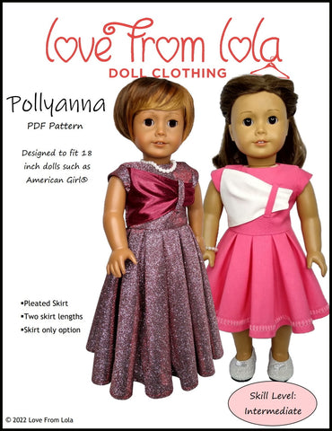 Love From Lola 18 Inch Modern Pollyanna 18" Doll Clothes Pattern larougetdelisle