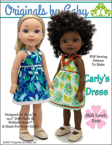 Originals by Gaby WellieWishers Carly's Dress 14.5" Doll Clothes Pattern larougetdelisle