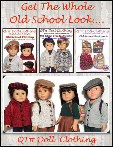 QTπ Doll Clothing 18 Inch Modern Old School Flat Cap 18" Doll Accessories larougetdelisle