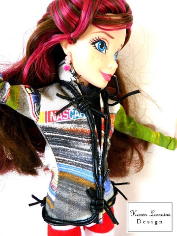 Karen Lorraine Design Monster High Shanghai Jacket Pattern for 10-12" Fashion Dolls larougetdelisle