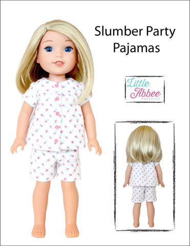 Little Abbee WellieWishers Slumber Party Pajamas 14.5" Doll Clothes Pattern larougetdelisle