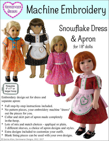 Genniewren Machine Embroidery Design Snowflake Dress & Apron Machine Embroidery Design larougetdelisle