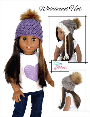 Little Abbee Crochet Whirlwind Hat 18" Doll Crochet Pattern larougetdelisle