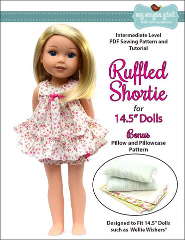 My Angie Girl WellieWishers Ruffled Shortie Set 14.5" Doll Clothes Pattern larougetdelisle
